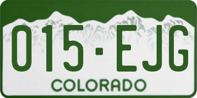 CO license plate 015EJG