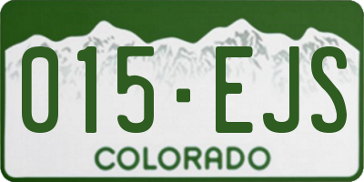 CO license plate 015EJS
