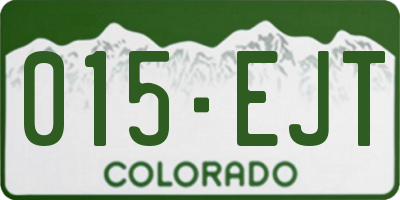 CO license plate 015EJT