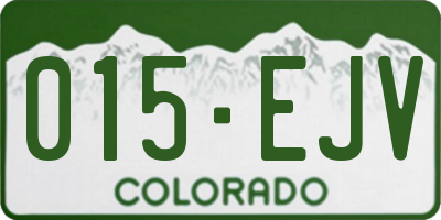 CO license plate 015EJV