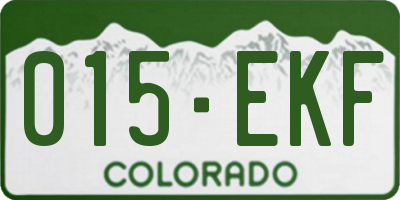 CO license plate 015EKF