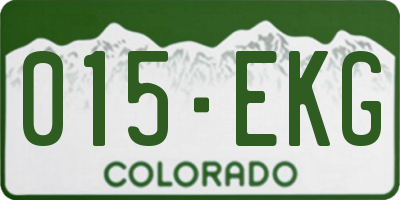 CO license plate 015EKG