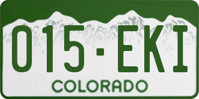 CO license plate 015EKI