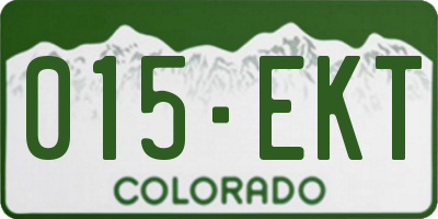 CO license plate 015EKT