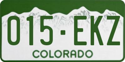 CO license plate 015EKZ