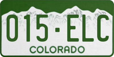 CO license plate 015ELC