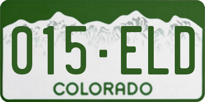 CO license plate 015ELD