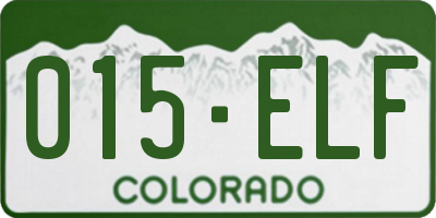 CO license plate 015ELF