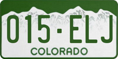 CO license plate 015ELJ