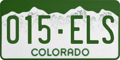 CO license plate 015ELS