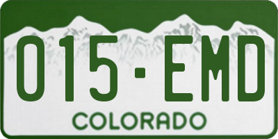 CO license plate 015EMD