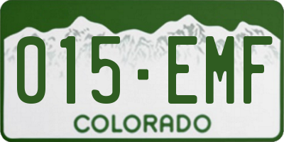 CO license plate 015EMF