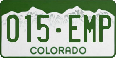 CO license plate 015EMP