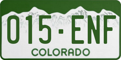 CO license plate 015ENF