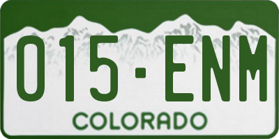 CO license plate 015ENM
