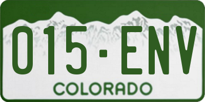 CO license plate 015ENV