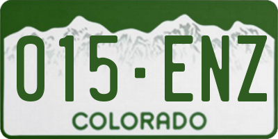 CO license plate 015ENZ