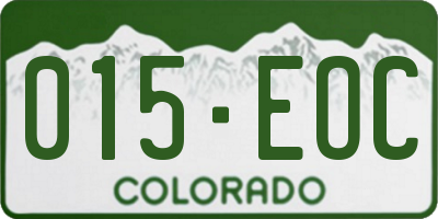 CO license plate 015EOC