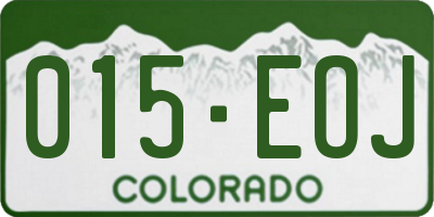 CO license plate 015EOJ