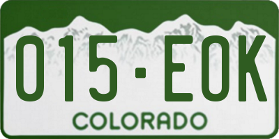 CO license plate 015EOK