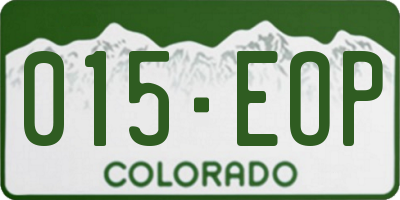 CO license plate 015EOP