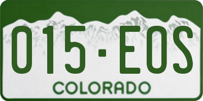 CO license plate 015EOS