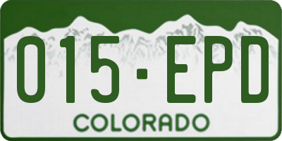 CO license plate 015EPD