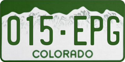 CO license plate 015EPG
