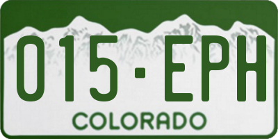 CO license plate 015EPH