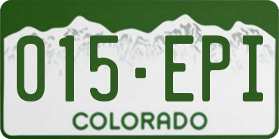 CO license plate 015EPI