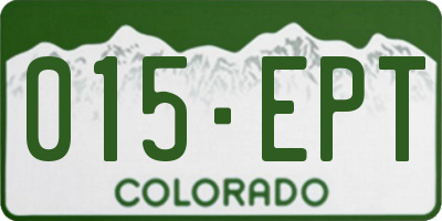 CO license plate 015EPT