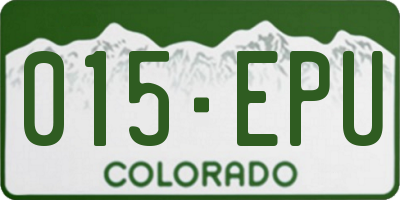 CO license plate 015EPU