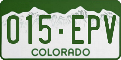 CO license plate 015EPV