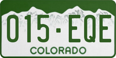 CO license plate 015EQE