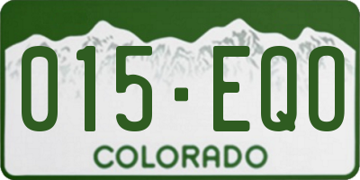CO license plate 015EQO
