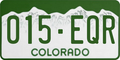 CO license plate 015EQR