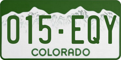 CO license plate 015EQY