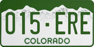 CO license plate 015ERE