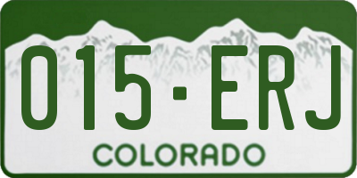 CO license plate 015ERJ