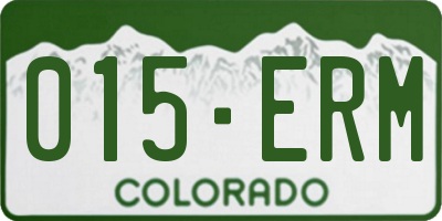 CO license plate 015ERM