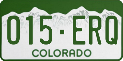 CO license plate 015ERQ