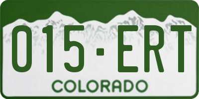 CO license plate 015ERT