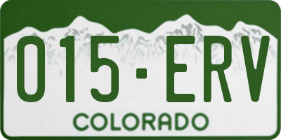 CO license plate 015ERV