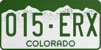 CO license plate 015ERX