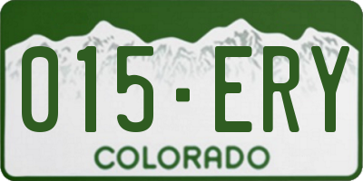 CO license plate 015ERY