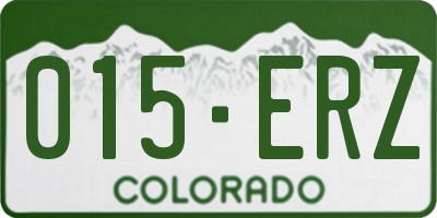 CO license plate 015ERZ