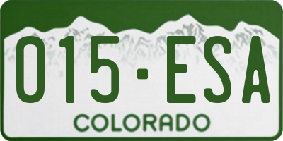 CO license plate 015ESA