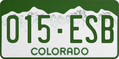 CO license plate 015ESB