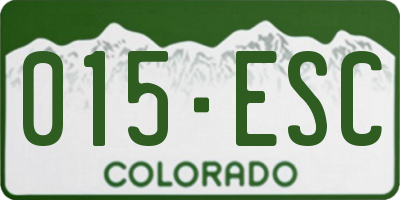 CO license plate 015ESC