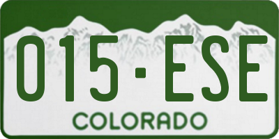 CO license plate 015ESE
